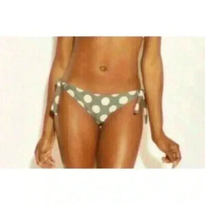Xhilaration Womens Olive Polka Dot Cheeky Side Tie Bikini Bottom Size Small